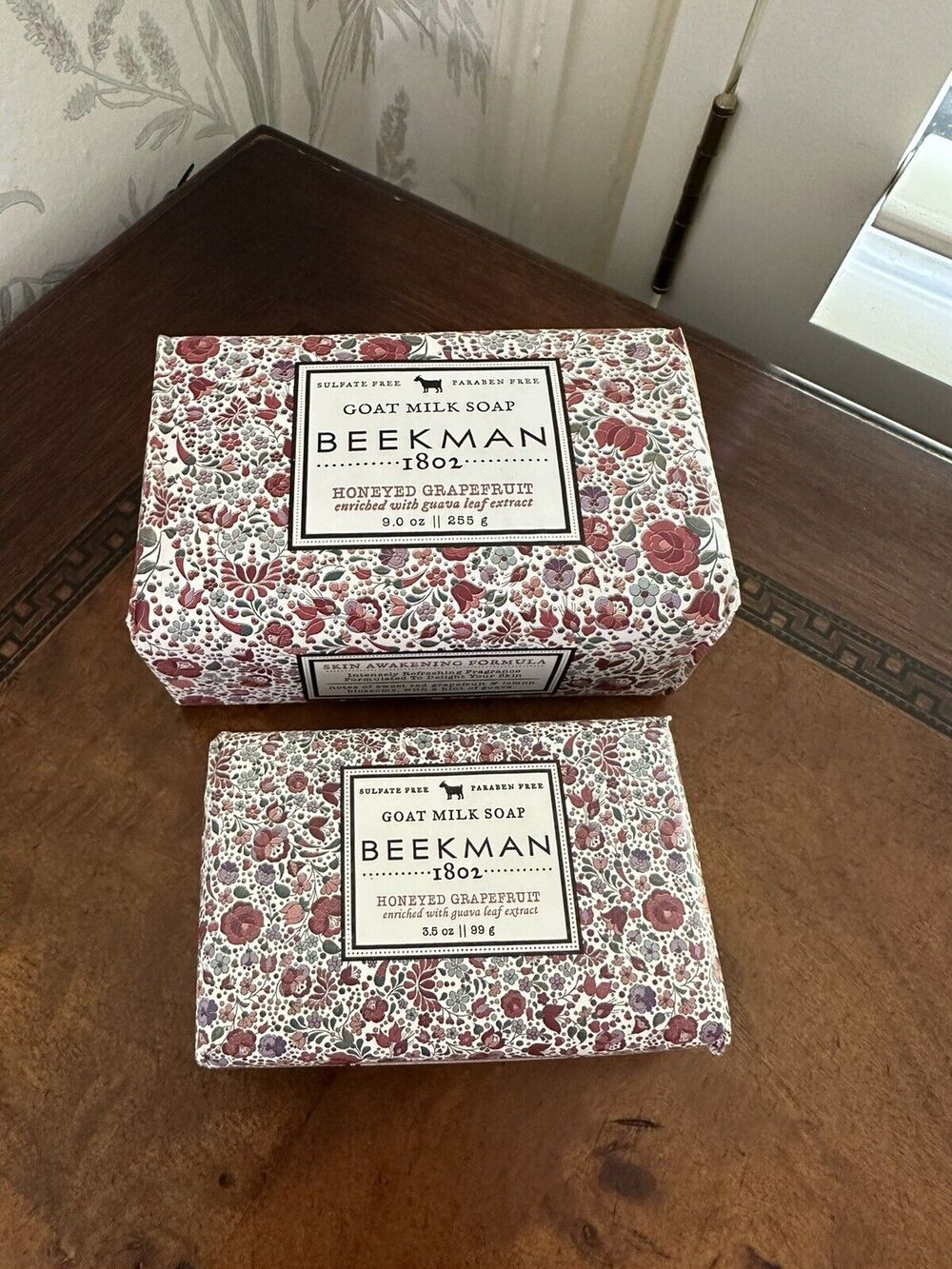 Lot of 2 Beekman 1802 Goat Milk Soap Honey Grapefruit 9oz + 3.5oz